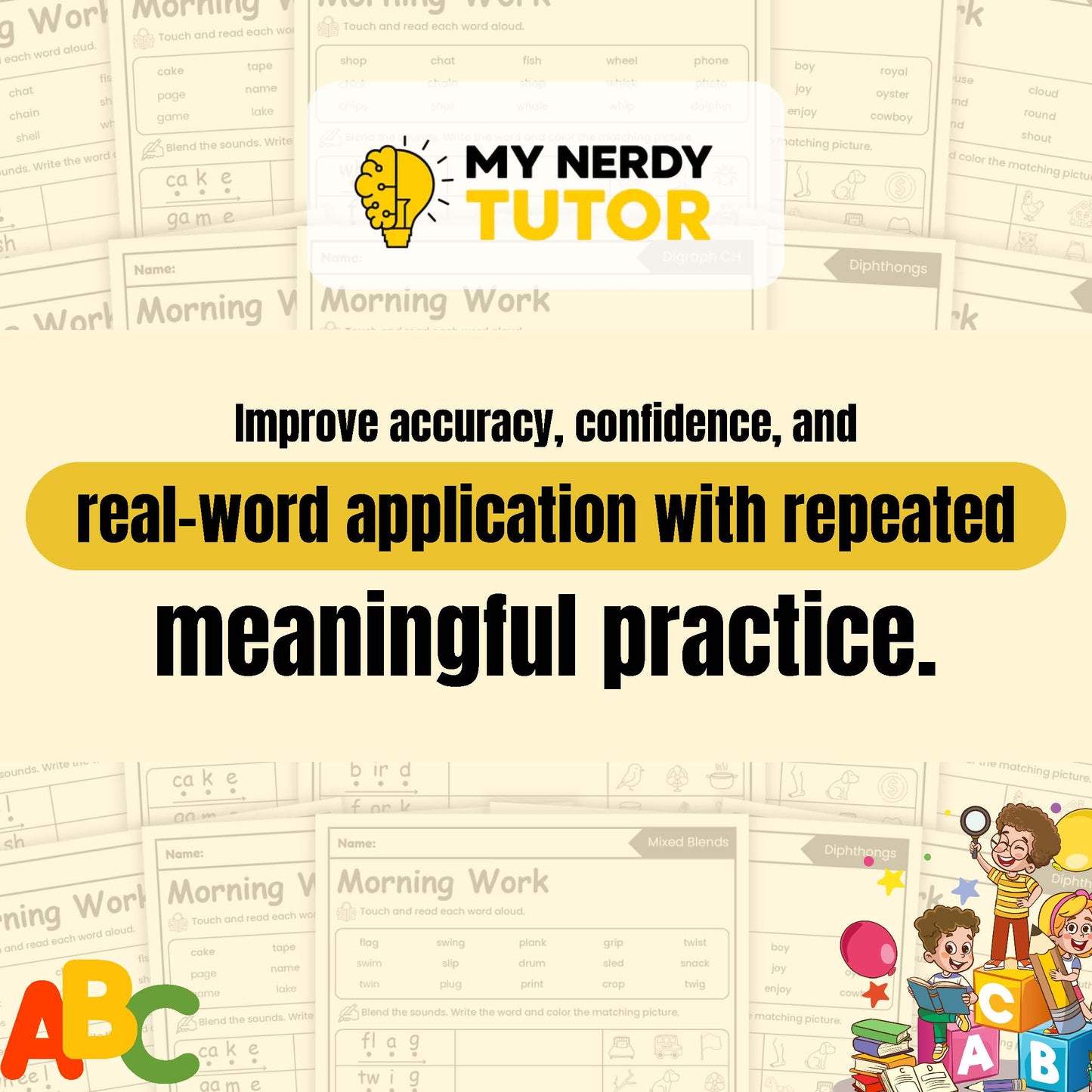 Morning Work - Decodable Words, Sentences and Word Problems to 10