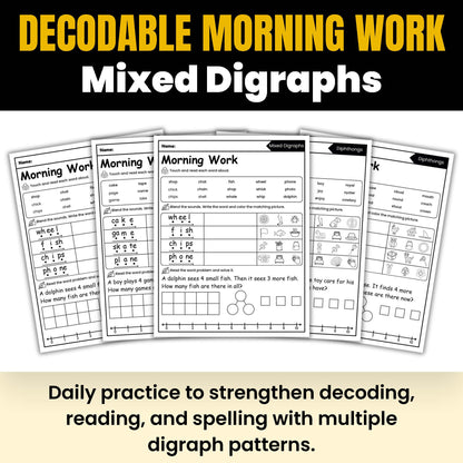 Morning Work - Decodable Words, Sentences and Word Problems to 10