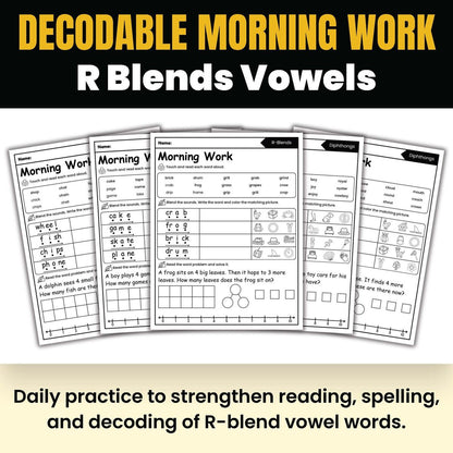 Morning Work - Decodable Words, Sentences and Word Problems to 10