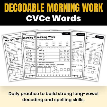 Morning Work - Decodable Words, Sentences and Word Problems to 10